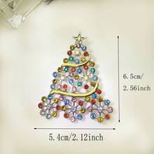 Damska broszka z kryształkami w kształcie choinki, modna, idealna do noszenia na co dzień - drzewko świąteczne - Zobacz 6