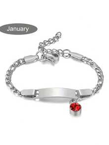 1 Stück personalisiertes Armband mit Geburtsstein, aus Edelstahl, kann mit Name/Datum/Text/Koordinaten angepasst werden, Familien-Armband, bedeutungsvolle Gedenk-Armband, personalisiertes Geschenk, geeignet für Männer und Frauen, angepasster Schmuck, modisches Design, Kristall-Dekor, personalisierter Schmuck, Valentinstag Geschenk, Eid Al-Fitr Geschenk, Muttertags Geschenk, personalisiertes dekoratives Geschenk für sie - Verschiedenfarbig - Übersicht 8