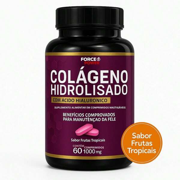 Colágeno Hidrolisado com Ácido Hialurônico Turbo Black Vitamin 60 Comprimidos 1000mg