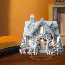 2D 平面，1 件圣诞老人草坪桩装饰，圣诞老人携带礼物，圣诞快乐标志，大型 30x22 厘米户外庭院装饰，无需电力，易于安装地桩 - 彩色 - 查看 9