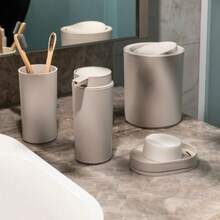 Coza Light Gray 1 Liter Countertop Trash Can - Màu be - Xem 5