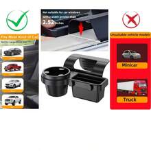 Portable Car Door Cup Holder, Beverage Rack, Side Door Car Window Phone Slot, Hanging Storage Rack, Car Organizer With Dual Hooks And Charging Port