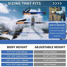 Aihoye Trekking Hiking Poles - 2 Pack Adjustable Hiking Walking Sticks Collapsible Lightweight - Strong Lightweight Aluminum7075, Quick Flip-Lock Hiking Sticks and Comfortable Cork Grips(Azul) - Tipo 1 - Ver 4