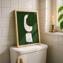 1 pieza Póster divertido de pato para el baño: Decoración humorística para el inodoro, adecuado para la decoración del hogar, la decoración de la habitación, la decoración del dormitorio, la decoración de la sala de estar, la decoración del baño, la decoración de la pared, arte de pared opcional con marco - Multicolor - Ver 5
