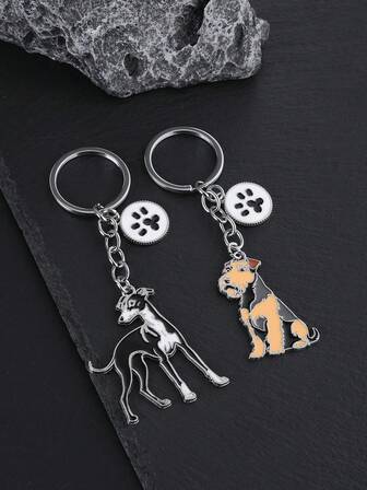 1 件金属合金帅气酷狗钥匙扣男士帅气汽车钥匙扣时尚流行动物狗钥匙扣男士手提包背包吊坠配饰送给最好的朋友节日珠宝礼物送给男朋友的生日礼物