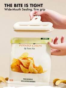 1 pieza Clip sellador de bolsas de comida, sellador de bolsas de aperitivos de dibujos animados lindo, hecho de ABS duradero, abertura grande que se ajusta a diferentes tamaños de bolsas de aperitivos, mandíbula con clip de acero inoxidable dentado, fuerza de sellado fuerte, a prueba de humedad, diseño con orificio colgante para almacenamiento ahorrando espacio, disponible en blanco, rojo, amarillo, verde