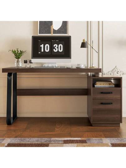 Moderne Minimalist Bureau Measuring 135 54 Cm, MDF Desktop Surface High Quality Steel Tubing, Load Capacity Multifunctional Storage Silent Drawer, Filing Cabinet view 6