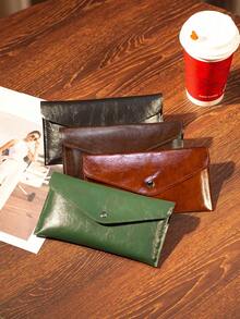 1pc PU Leather Money Envelopes For Cash, Reusable Cash Envelope Wallet For Travel And Budgeting, Multifunctional Banknote Wallet Cover Envelope Clip Coin