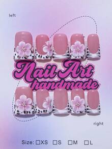 10 Stücke/Set handgemachte Enten-Mund Halloween Nageltips, Y2K Stil, enthält nude, rosa, grüne, blaue Batik Nageltips mit französischen Kanten, handgeschnitzte Blumen, Wassertropfen, Punkte, Streifen Design für Frauen und Mädchen, geeignet für Party, Hochzeit, Alltag, kommt mit Werkzeug-Set, kann als Geschenk gegeben werden Aufklebe-Nägel Nagelbedarf Nägel - Follow Your Heart - Übersicht 1