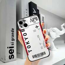 World City Travel Ticket New York London Tokyo Phone Case Silicone Soft Cover Compatible With  16 15 14 13 12 11 Plus Pro Max Plus, Cover Compatible With  17 Case,  17 Pro Case,  17 Pro Max Case - Z5 - 查看 7