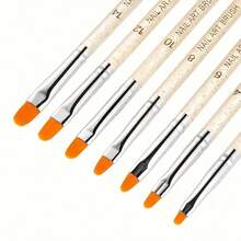 7/14pcs Professional Nail Art Gel Brush Pen Transparent Acrylic Nail Art Painting Line Drawing Tool Phototherapy Equipment - 銀色(7件套裝) - 查看 7
