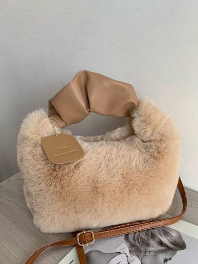 毛绒柔软手提包，适合女孩、大学生、初学者和上班族；是工作、办公和通勤的理想之选，尤其适合秋冬季节，冬季户外使用保暖。新款秋冬女童包，最佳秋季手提包，完美搭配秋季服装。适合女孩秋冬服装，新款时尚豹纹秋冬手提包，新款毛绒女童包。