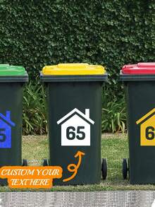 Custom Wheelie Bin Stickers-Personalize Your Trash Can With House Number & Street Name Decals, Horizontal Design For Easy Identification, 10x15cm ,Seal,Adhesive Tidy,High-Quality,Modern Custom,Personalized,Unique Ideal Gifts For Him Her,Boyfriend,Girlfriend,Dad,Mom,Family,Friends For Housewarming Home - Multicolor - View 8