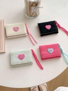 High Cost-Effective Lanyard Wallet - Korean INS Style Heart Candy Wallet, Women's Minimalist Bifold Wallet, Women's Coin Purse, Mini Wallet, Small Wallet, Cute Wallet, Card Holder, Coin Pouch - Multicolor - View 2