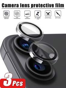 3pcs Apple Camera Lens Screen Protector Film, Compatible With 17/17 Pro Max/17 Pro/16 Pro Max/16/16 Pro/16 Plus/15/14/13/12/11 | Original Single Lens Screen Protector | 9H Hardness, Scratch-Resistant, Compatible With Phone Cases (Transparent) - Clear - View 12