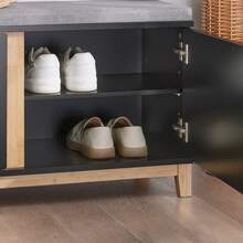 SoBuy Shoe Bench With Seat, Wardrobe Bench, Bench With Storage Space, Hall Bench, Shoe Chest, Chest Of Drawers, Shoe Rack With Seat, Narrow Bench, W X H X D Approx. 90 X 47 X 34 Cm FSR117