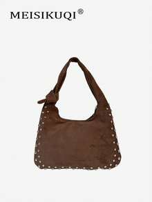 2025 New Retro High-End Handbag, Fashionable Versatile Nichey Rivet Shoulder Bag