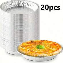10/20个9英寸一次性铝箔派盘；圆形铝箔烤盘，用于制作美味的派、酥脆的派皮或美味的乳蛋饼、煎蛋饼或蛋糕。 - 彩色 - 查看 8