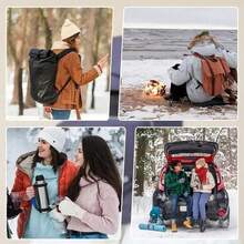 Joyhnny Polardefender Fanyil Polardefender Winter Windproof Full Cover Balaclava with Glasses 4-in-1 Ski Hat Full Coverage Thermal Mask with Glasses - Blanco y negro - Ver 2