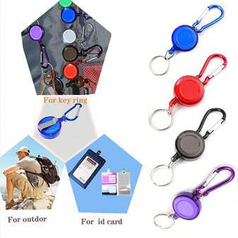 1pc Novelty Plastic Retractable ID Card Holder With Gourd Keychain, Office Supplies Bag Charms Car Accessories Teacher Friend Sister Gift Ideas