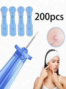 10/50/100/200pcs Professional Blackhead Removal Tool Set, Acne Needle, Facial Blemish And Acne Extraction Tool, Pimple Picker – Professional Acne Removal Set, Suitable For All Skin Types, Facial Skin Pore Cleaning Tool Set, Facial Care Tool - Baby Blue - View 3