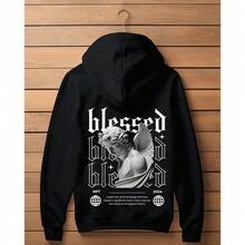 Men's Respect Angel  Streetwear Sweatshirt Launch 2024 Immediate Shipping - Black - View 1