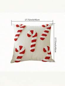 Christmas Candy Cane Pillow Cover, Without Filler, Christmas Home Decor Cushion Cover, Suitable For Home, Bedroom, Sofa, Living Room Decor, Applicable For Christmas, Thanksgiving, New Year Christmas Decorations Christmas Decorations Home