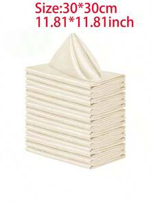 8/16/24pcs Disposable Luncheon Napkins, Bulk Wedding Napkins, Elegant Square Dining Table Napkins, Satin Finish Napkins, Suitable For Restaurant, Party, Graduation (30*30cm/12*12in) - Ivory White - View 8
