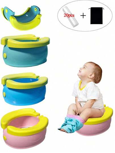 Foldable Travel Toilet Potties,Portable Car Potty,Folding Toilet In Banana Shape, Kids Portable Toilet,Toddler Potty Training ,For Kids, Boys, Girls, Car, Foldable Portable Toilet Seat,Outdoor And Indoor Easy To Clean