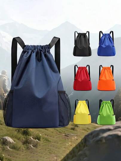 Waterproof Drawstring Backpack With Wet Dry Separation Large Travel Backpack With Mesh Side Pockets Versatile Waterproof Daypack Large Gym Bag Adjustable Shoulder Straps For Men Women Large Capacity Perfect For Outdoor Sports Fitness Training And Daily Use Travel Hiking Essential