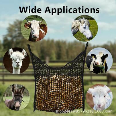 Suprimentos para equitação - Rede de feno, bolsa de feno, bolsa de feno seco, bolsa de rede de alimentação, bolsa de rede portátil suspensa