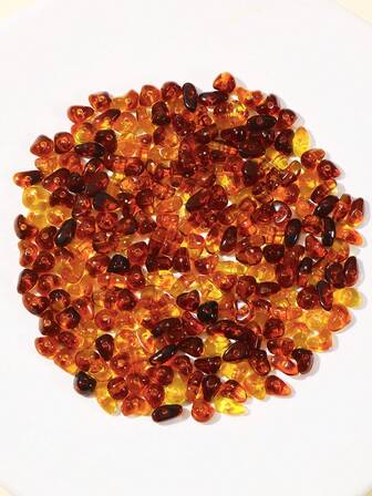 25g Amber Color Resin Beads, Honey Gradient Drilled Beads, DIY Jewelry Making Supplies, Craft Materials