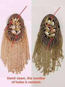 1pc Fashionable Versatile Exquisite & Elegant Tassel Epaulette Accessory Jewelry For Men, Suitable For Business & Daily Wear,Pin Not Included - 金黃色 - 查看 3