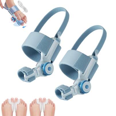 2PC Corrector For Women Men Big Toe, Adjustable Knob, Orthopedic Toe With Anti-Slip Heel Strap, Suitable For Left And Right Feet,Only Fit Night/Home Use,Long-Term Use And Replace Regularly