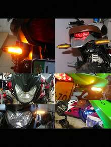 Motorcycle Turn Signal LED Indicator Blinker Light White Amber DRL Arrows LED Sequential Flowing 12V 10mm Compatible With Honda For