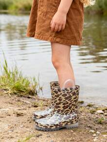 Kinderschuhe, Regenstiefel, wasserdichte Stiefel, leicht zu reinigen, mit gutem Griff, geeignet für den Außenbereich, Regenschuhe mit leicht anzuziehenden Griffen