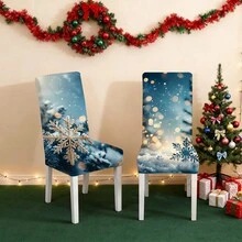 1 Piece/4/6/8/36 Modern And Minimalist Christmas Chair Cover, Dustproof, Removable, Washable, Stain Resistant, Waterproof, Stretchable, With Christmas Gingerbread Man, Lighting, And Snowflake Patterns. The Seasonal Table And Chair Set Measuring 17.7 X 23.6 Inches Can Be Used For Decoration, Banquet Decoration, Home Decoration, Christmas Decoration, And Party Supplies