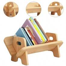 Desktop Students Solid Wood Small Book Shelf Bookend Countertop Learning Dormitory Desk Bookcase Wood Tilting Bookcase In Living Room Home Office
