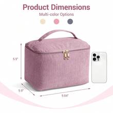 MAGEFY Bolsa de Maquillaje Con Asa Resistente y Cómoda Gran Capacidad Bolsa de Viaje Cosmetiquera Neceser Portátil para Muchas Ocasiones para Mujeres-Rosa - Beige - Ver 8