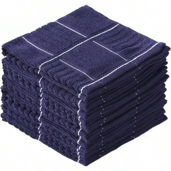 Dish Cloths Kitchen Washing Dishes, Absorbent Dish Rags, Cotton Terry Cleaning Cloths Pack Of 8 Geen, 12x12 Inches