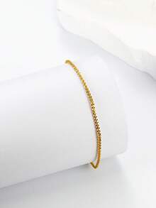 1 st handgjord fotlänk i 925 sterlingsilver med glittrande stjärna, visar upp personlig berlock, kvalitetssmycken, lämplig för kvinnors vardag, dejt, festkläder - Gult guld - Visa 3