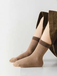 5 pares de calcetines gruesos de lana merina con rayas para niños, otoño/invierno - Multicolor - Ver 2