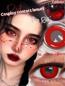 Lalens 1 Coppia di Lenti a Contatto Colorate Morbide Rosso Vampiro Twilight, Lenti a Contatto Colorate Anime, Lenti a Contatto Colorate Folli (2 Pezzi), Uso Semestrale, Perfette per Trucco Occhi, Giochi di Ruolo, Feste, Ognissanti, Cosplay e Temi Horror, Ideali per Look da Vampiro, per Costumi di Ognissanti e Cosplay