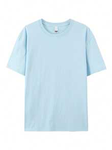 4 Pcs Plain Cotton T-Shirt Set, Heavyweight Crew Neck Short Sleeve Basic Tees For Men Women, Unisex Soft And Comfortable Blank Tshirts, Great For Casual, Gym, Outdoor, And Holiday Gift - 混合色 - 查看 2