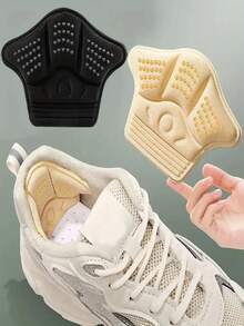 4 Stück/2 Stück selbstklebende verstärkte stoßabsorbierende Einlegesohlen-Patches - rutschfeste niedrigschäumende Fersen- und Fußgewölbe-Pads, strapazierfähige Einlegesohle geeignet für große Schuhgrößen, Schwarz/Beige Fußpflege, Einlegesohle entwickelt, um Ferse und Fuß Komfort zu bieten, geeignet für den ganztägigen Gebrauch, einfach zu verwenden, strapafiähig und bequem, geeignet für langfristigen Gebrauch, ideale Wahl für High Heels und Sportschuhe, Damen Einlegesohlen Fersenpads, geeignet für Damen und Herren