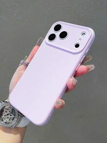 1 件简约纯色全覆盖防震 TPU 手机壳，适用于 17/17 Air/17 Pro/17 Pro Max/16、16 Pro、16 Plus、16 Pro Max、15、14、13、12、11 Pro Max 系列 - 紫色 - 查看 4