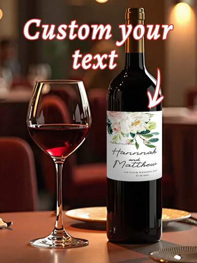 Personalised Congratulations Wine Label, Anniversary Wine Label , Engagement Wine Label,Wedding Day Bottle Label , Anniversary,Customized Wedding Anniversary Wine Bottle Stickers,Customized Bottle Stickers Exclusively For You
