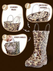 Kinderschuhe, Regenstiefel, wasserdichte Stiefel, leicht zu reinigen, mit gutem Griff, geeignet für den Außenbereich, Regenschuhe mit leicht anzuziehenden Griffen