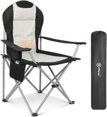 Homecall Campingstuhl Faltbar 150kg Belastbar Campingstuhl Hochlehner 108cm mit Lendenwirbelstütze, Gepolstert Klappstuhl Camping Stuhl Angelstuhl Faltbar für Garten Picknick