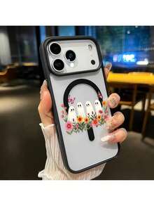 Flower-Ghost-Design Phone Case For IPhone 17 Pro Max, Compatible With Air 16, 16E, 15 Plus, 14, 13, 12, 11, XS Max, XR, And X Plus. This Shockproof, Durable Protective Case Is Transparent With Vibrant Colors, Making It Perfect As A Gift And Suitable For IPhone Cases. - Green - View 6